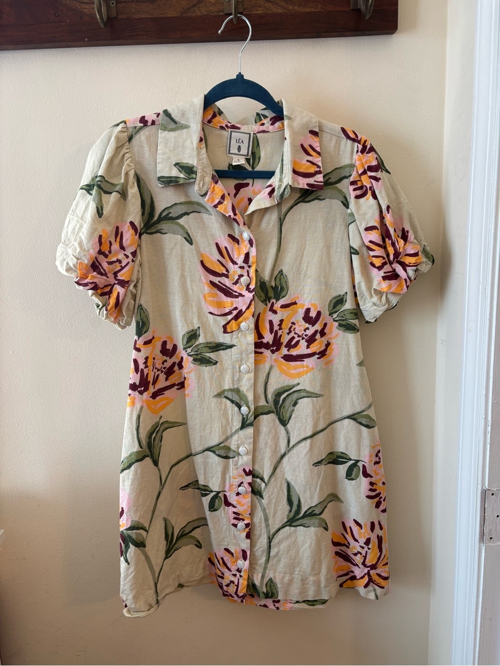 Lea floral puff sleeve dress - S